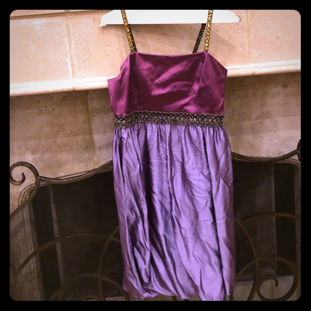 Silk purple evening dress